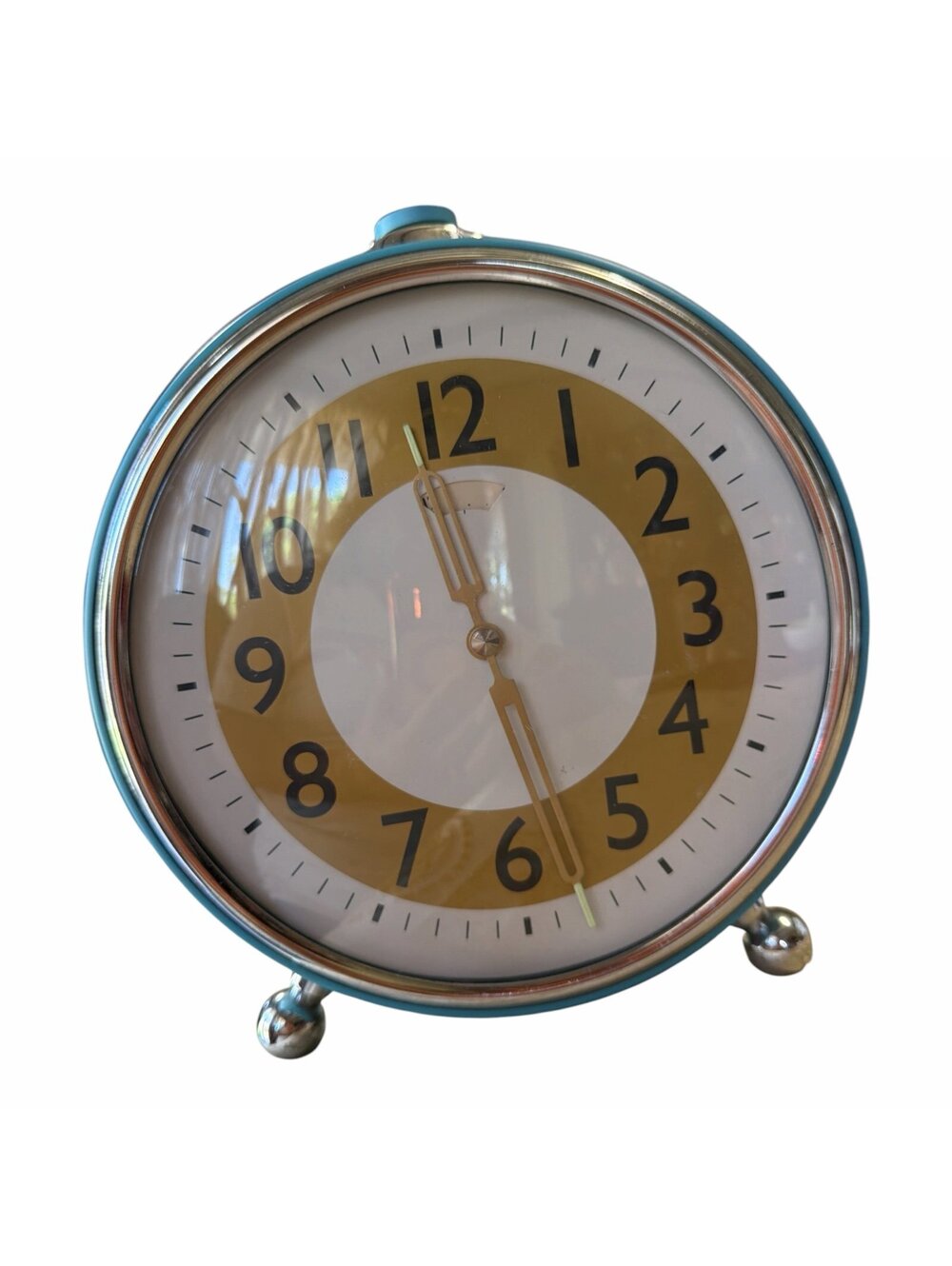 Retro alarm clock 11” turquoise from pottery barn adorable and works with 1 AA b